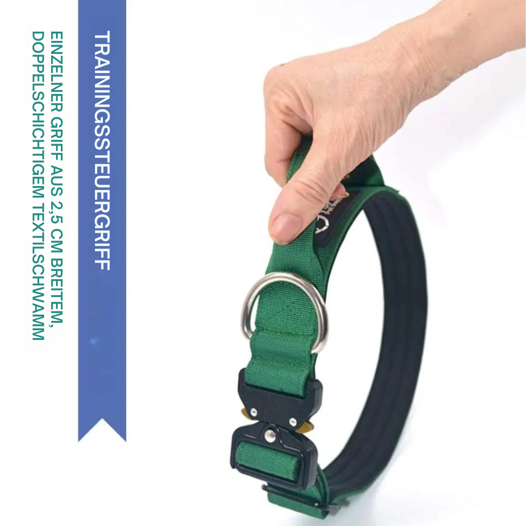 Tactical Dog Collar with Metal Buckle &amp; Handle Bowlift