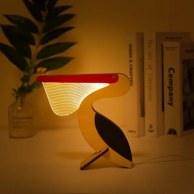 Animal LED Night Light Wooden Acrylic Table USB Lights