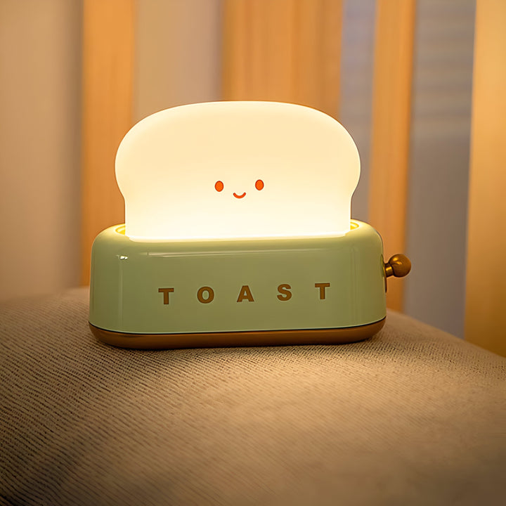 TinyToast Table Lamp – Portable Toaster-Shaped Night Light with Dimmable LED &amp; USB Port