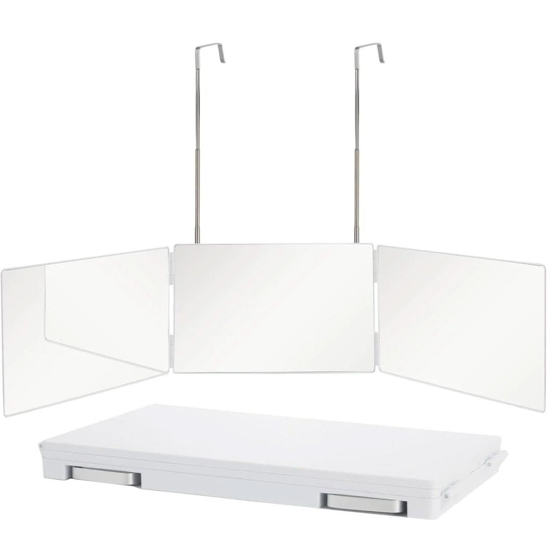 Foldable 3-way mirror with hook for make-up, hair styling &amp; shaving