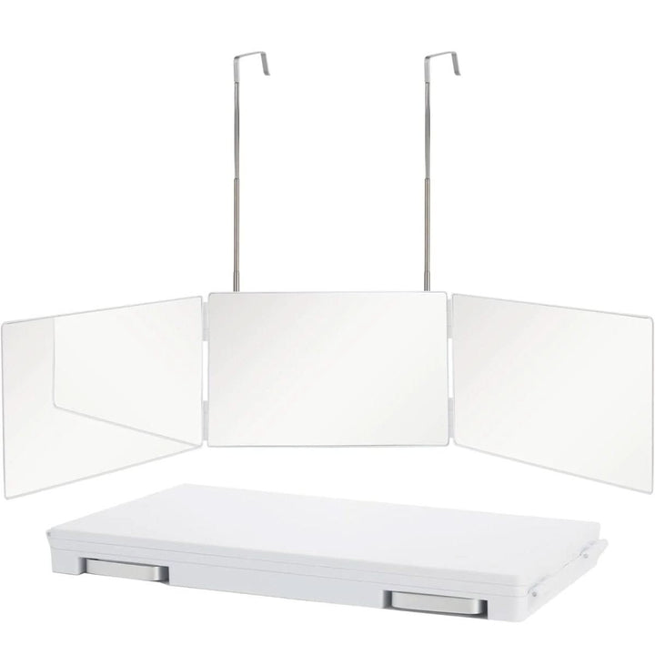 Foldable 3-way mirror with hook for make-up, hair styling &amp; shaving
