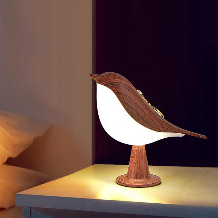Rechargeable LED night light with touch sensor and creative bird design
