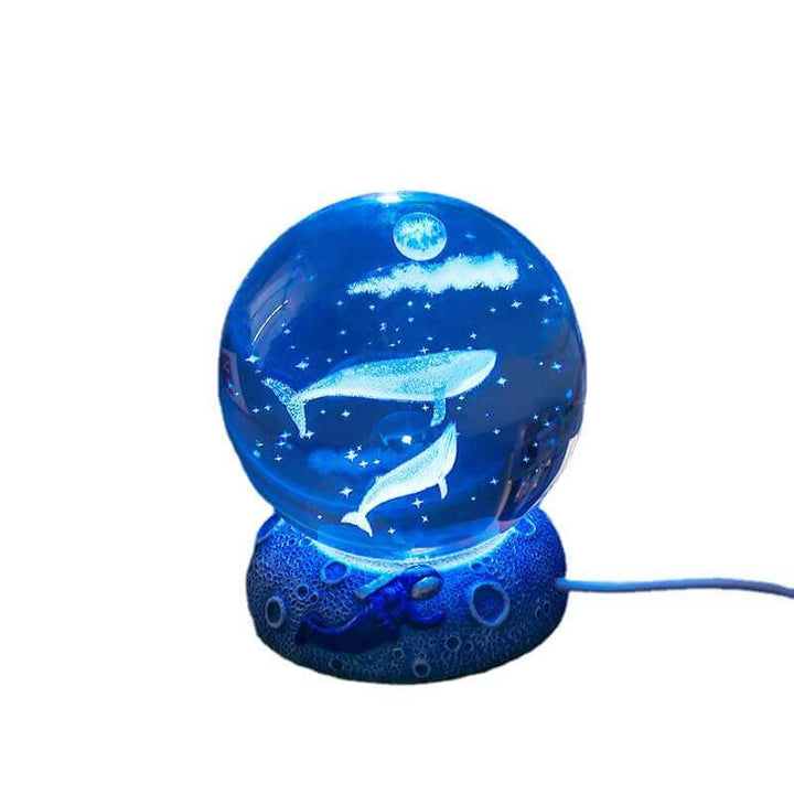 AquaGlobe Crystal Ball Night Light | Underwater World LED Lamp | Mood Light &amp; Decor for Home