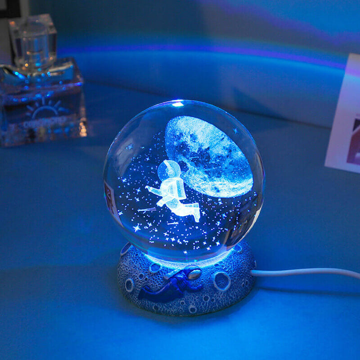 AquaGlobe Crystal Ball Night Light | Underwater World LED Lamp | Mood Light &amp; Decor for Home