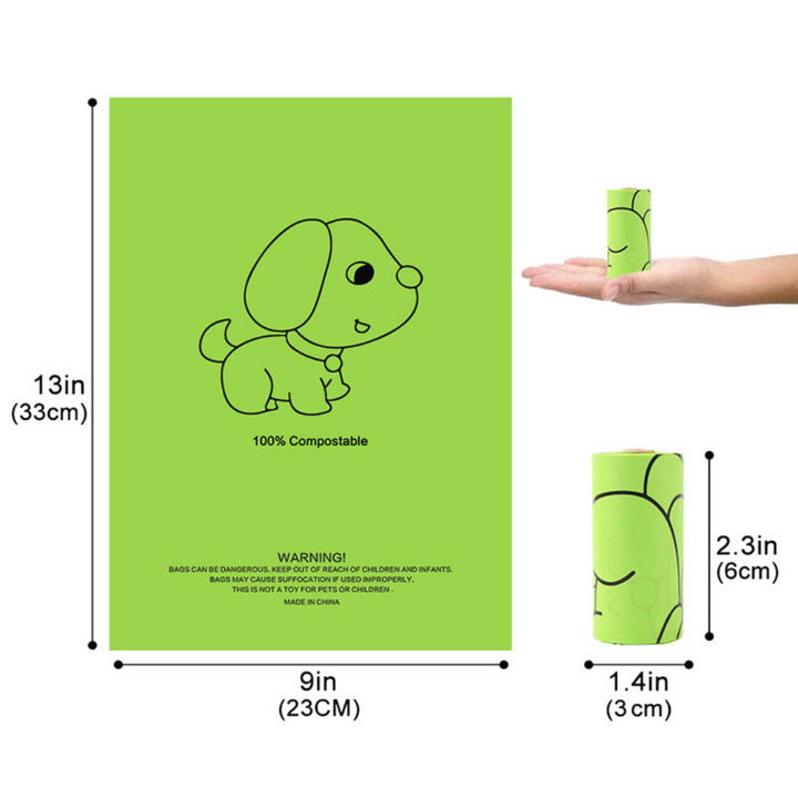 120 Poop Bags with Dispenser Bowlift