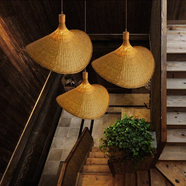 Hanging lamp made of bamboo