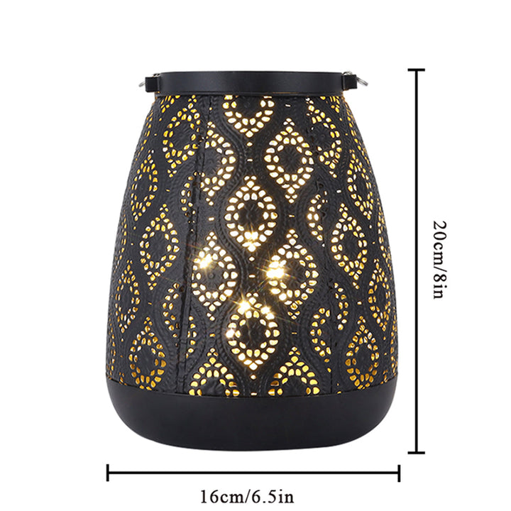 Moroccan Style Black Metal Battery Operated Table Lamp - Cordless Lamp