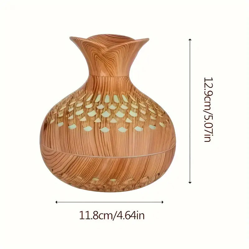 Aromatherapy air humidifier with LED – Diffuser in wood look &amp; night light