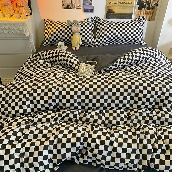 BowLift | Abstract Chessboard Single Bed Linen Set