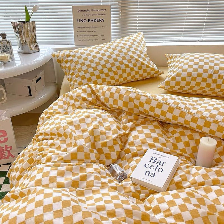 BowLift | Abstract Chessboard Single Bed Linen Set