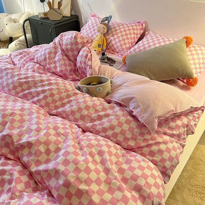 BowLift | Abstract Chessboard Single Bed Linen Set