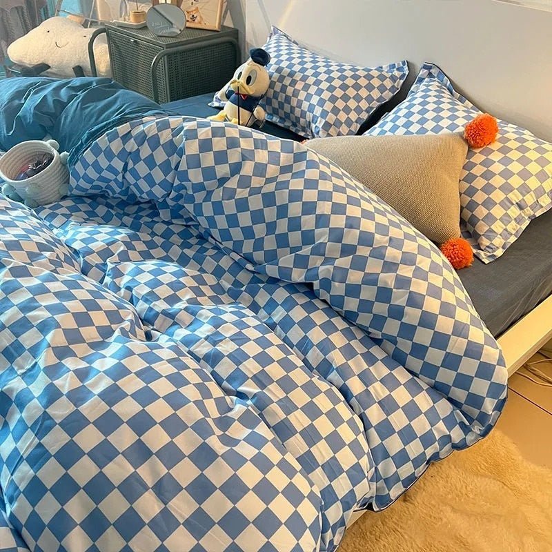 BowLift | Abstract Chessboard Single Bed Linen Set