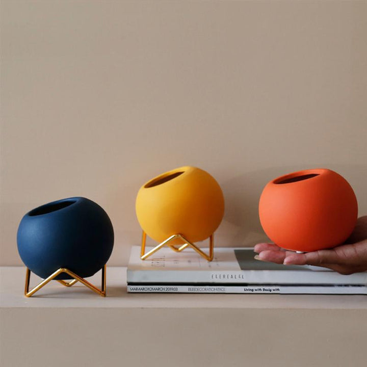 BowLift | Abstract Colors Ceramic Flower Pots with Stand