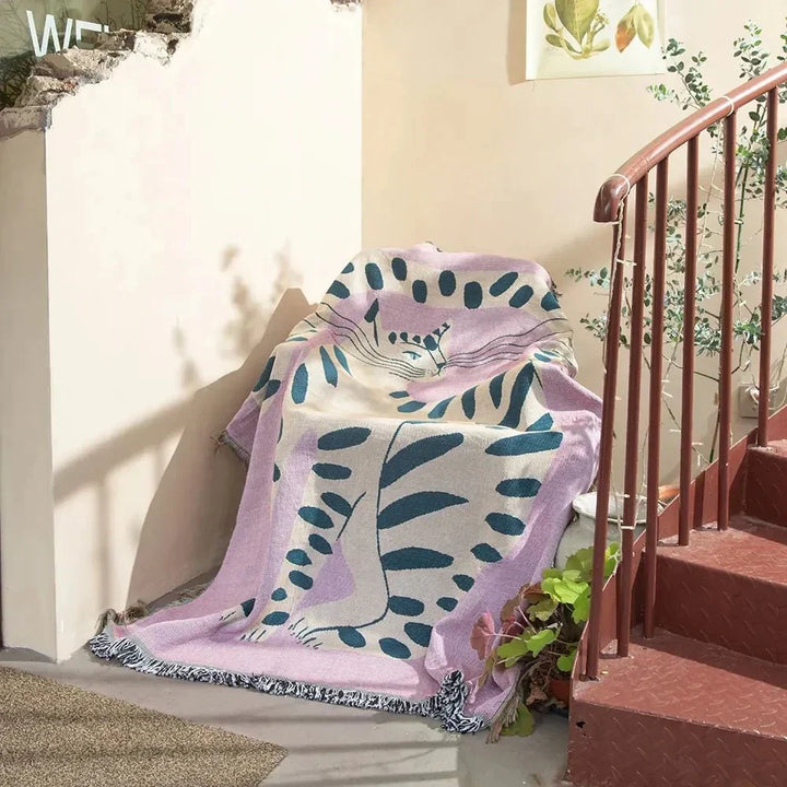 BowLift | Abstract Woven Wall Tapestry Throw Blanket