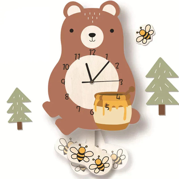 BowLift | Wall Clock - ZooTime - Cute Animal Design - Perfect for Children&