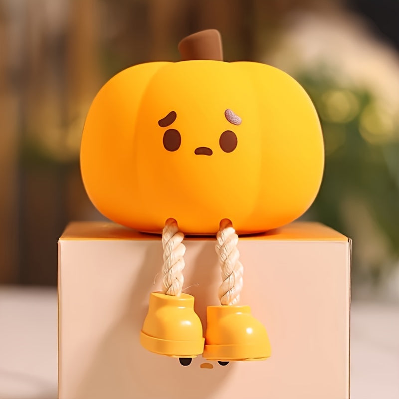 LED night light in the shape of a pumpkin, charged via USB