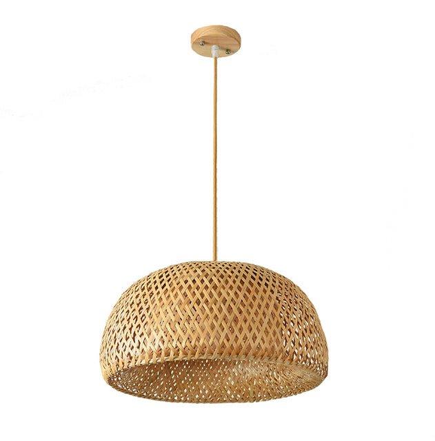 Hanging ceiling lamp made of bamboo C │ Handmade lighting from wood and rattan for interior decoration