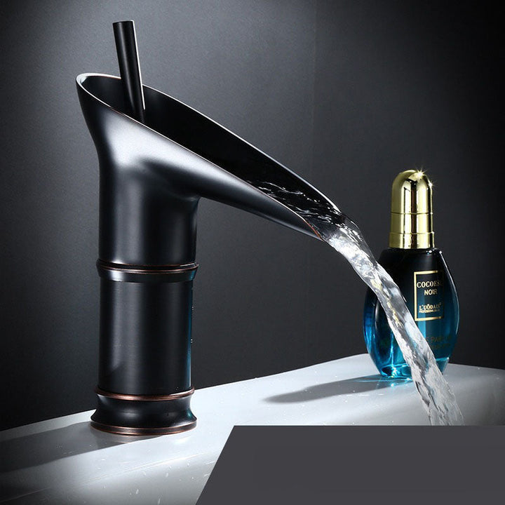 BowLift | Waterfall Antique Faucet Bathroom Sink Faucet Brass Sink Mixers