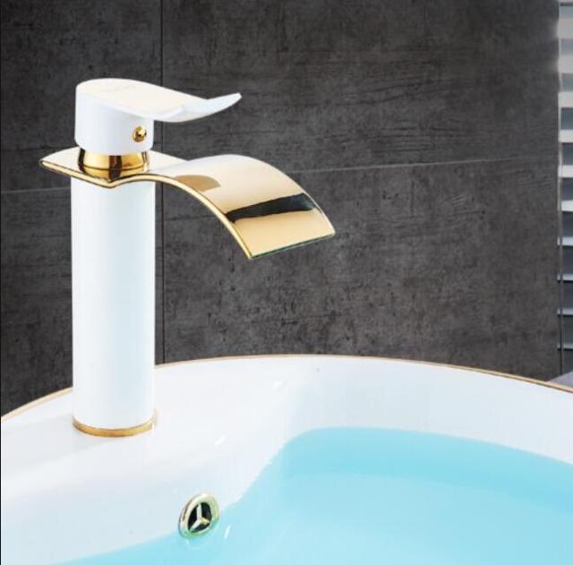 BowLift | Vanity faucet waterfall faucet brass vanity faucet mixer tap
