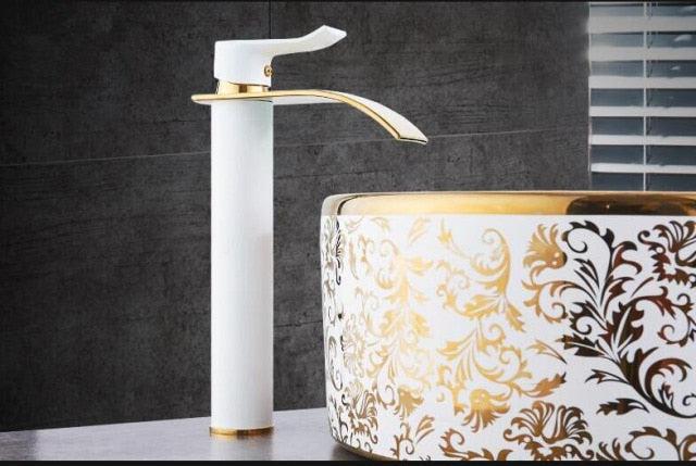 BowLift | Vanity faucet waterfall faucet brass vanity faucet mixer tap