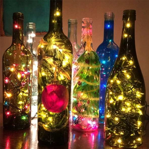Led Bottle Light Cork Night Light DIY Decor |