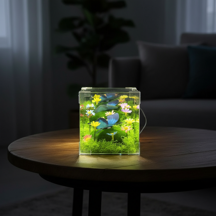 LED Butterfly Garden Cube Night Light Decor |