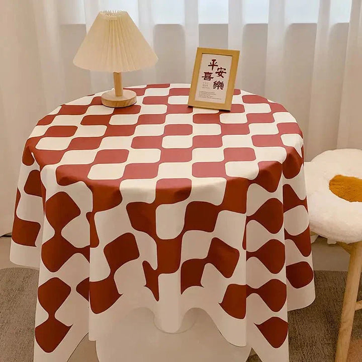 BowLift | Checked Design Round Cotton Tablecloth