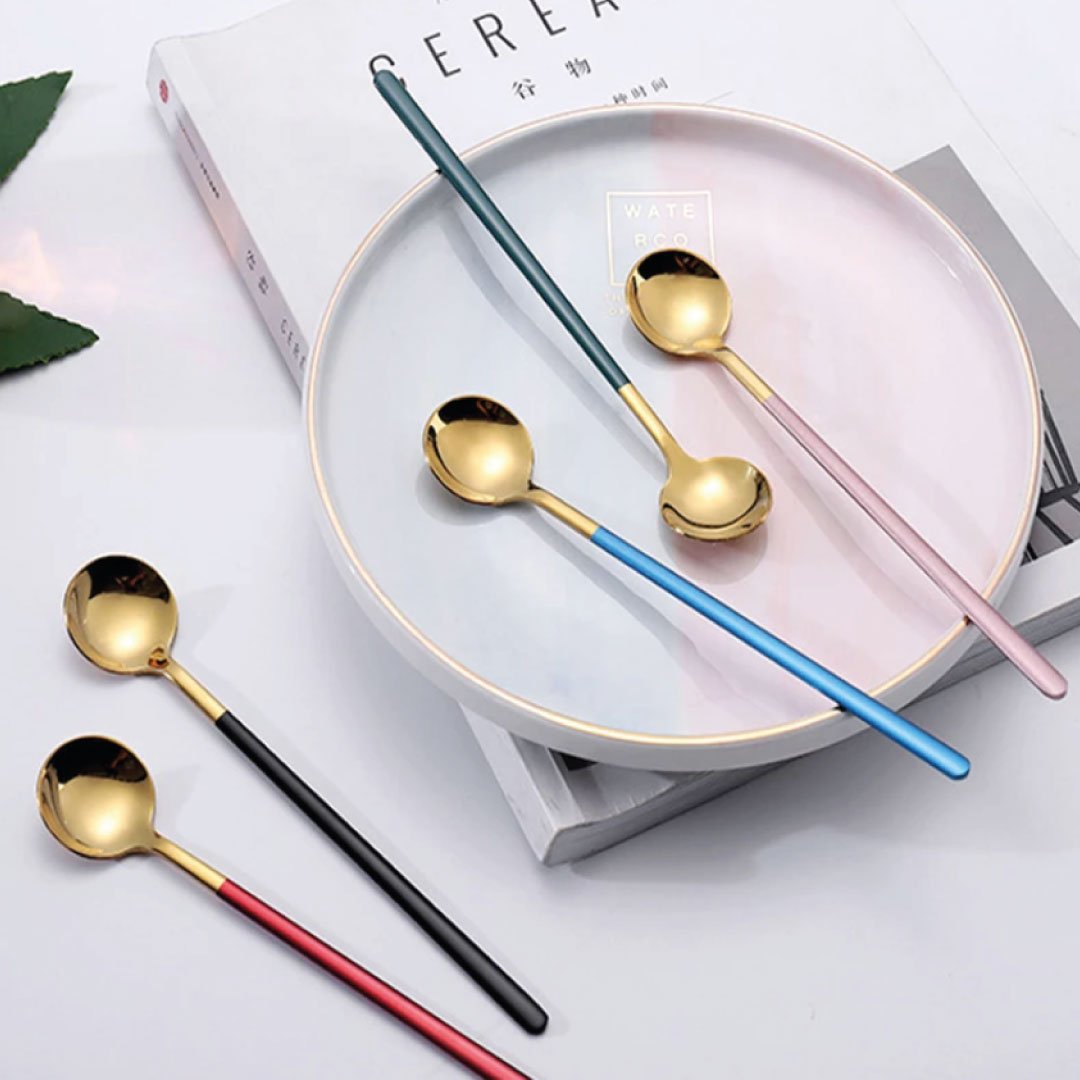 BowLift | Trendy Espresso &amp; Dessert Spoon Set with 4 Pieces