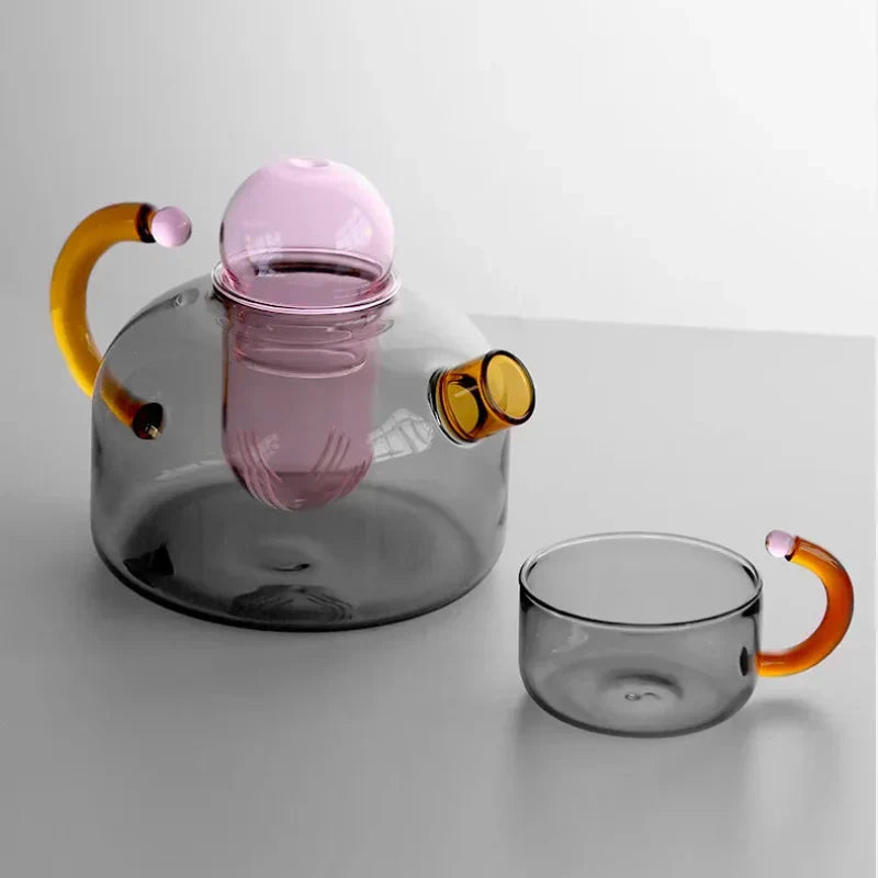 BowLift | Color Bloom Glass Teapot &amp; Cup Set