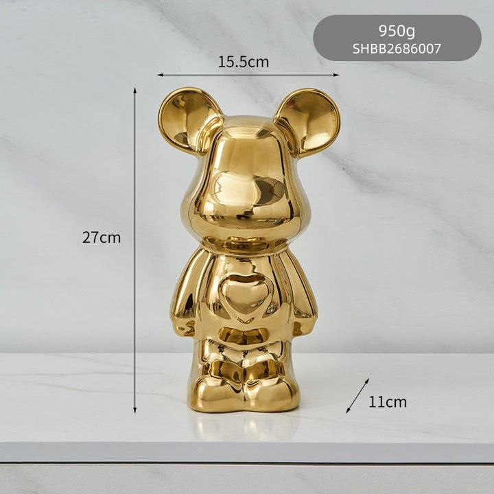 BowLift | Colorful Ceramic Bear Sculpture and Statue Piggy Bank Desk Ornament