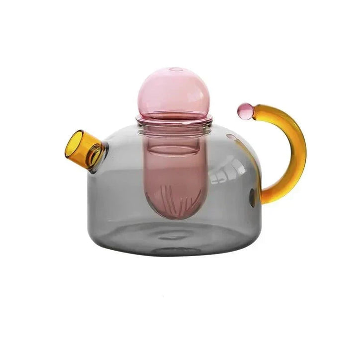 BowLift | Contrasting Color Glass Teapot Set – Stylish &amp; Heat Resistant Design