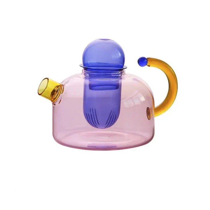 BowLift | Contrasting Color Glass Teapot Set – Stylish &amp; Heat Resistant Design