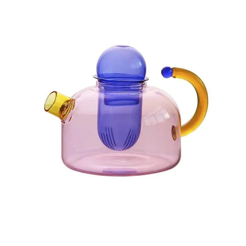BowLift | Contrasting Color Translucent Teapot &amp; Cup Set