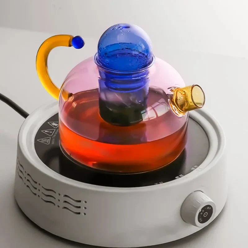 BowLift | Contrasting Color Translucent Teapot &amp; Cup Set