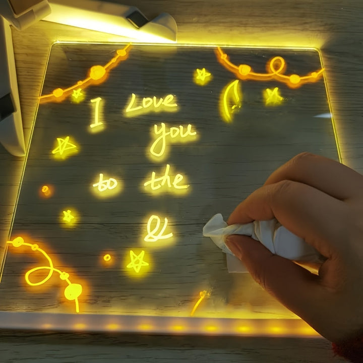 BowLift | USB LED Noteboard with 12 Colored Pens - Bright Message Board for Office &amp; Home