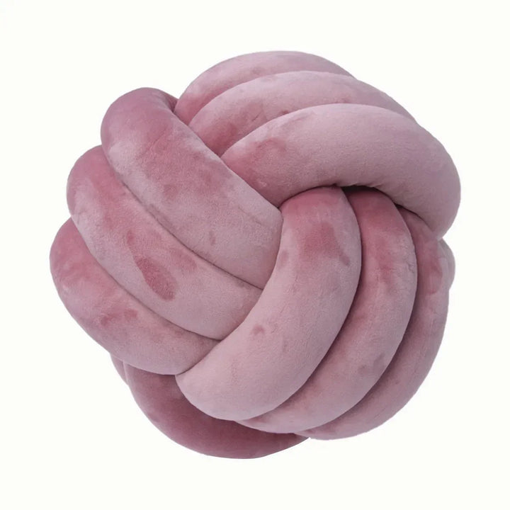 BowLift | Decorative, soft cushion with knotted ball in suede look