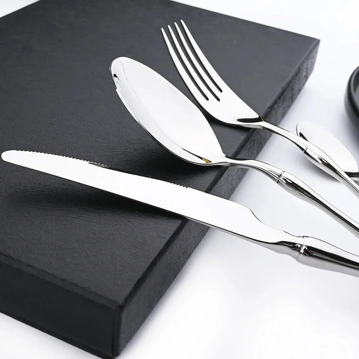 Dinnerware Vintage Cutlery Set Stainless Steel Mirror Silverware Set |