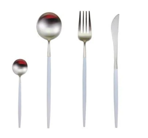 BowLift | LUXURIOUS STAINLESS STEEL 24-PIECE GOLD-SILVER CUTLERY SET