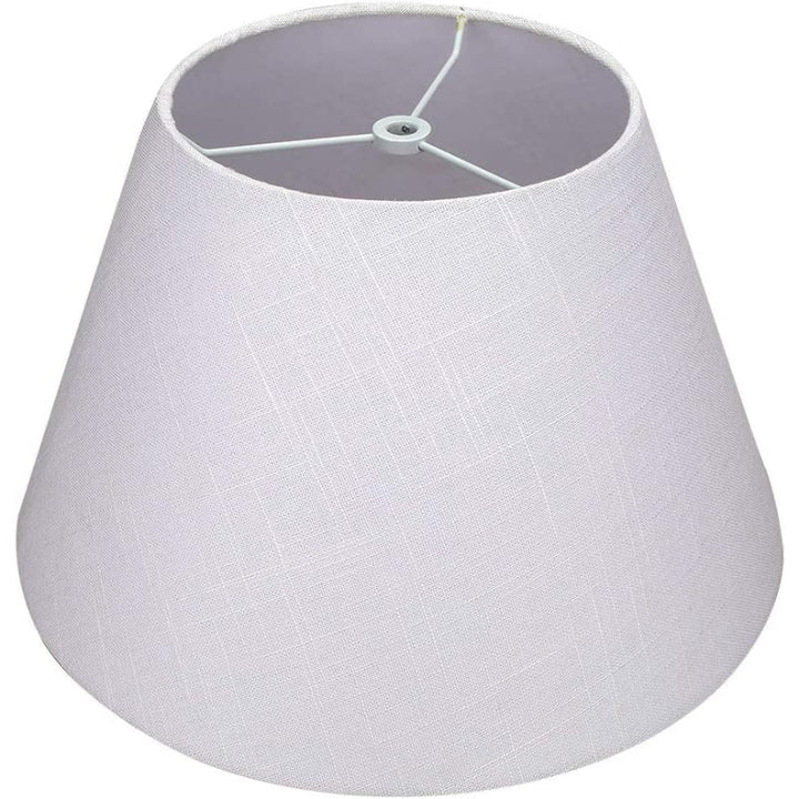 Medium lampshade, barrel fabric lampshade for table lamp and floor lamp, 7x13x7.8 inches, natural ventilated linen, handmade, spider (white)
