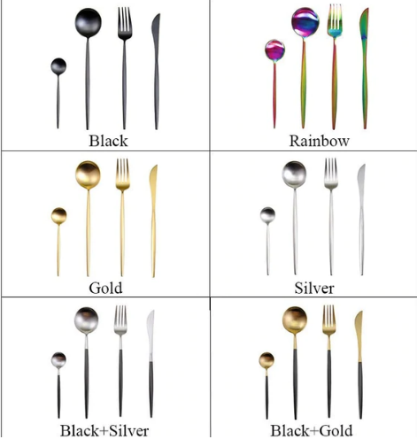 BowLift | LUXURIOUS STAINLESS STEEL 24-PIECE GOLD-SILVER CUTLERY SET