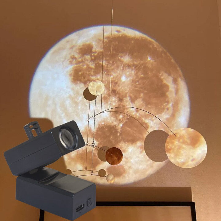 Earth &amp; Moon Projector Lamp | LED Night Light | Cosmic Ambiance with Multiple Modes