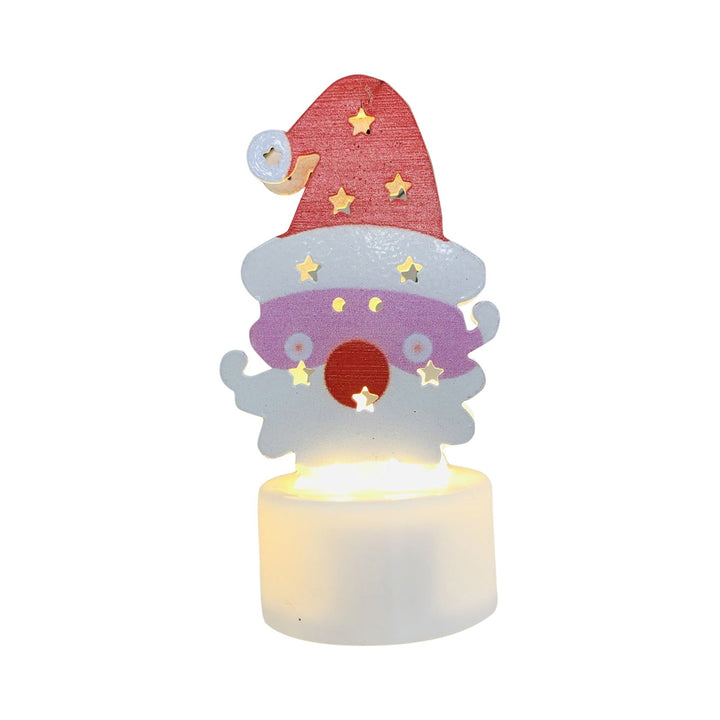 Electronic LED Christmas Candle Lamps - Set of 10 – Adorable Santa, Snowman &amp; Tree Night Lights for Festive Home, Party, &amp; Garden Décor