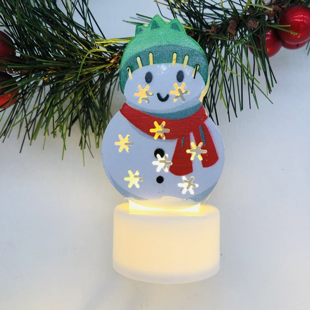 Electronic LED Christmas Candle Lamps - Set of 10 – Adorable Santa, Snowman &amp; Tree Night Lights for Festive Home, Party, &amp; Garden Décor