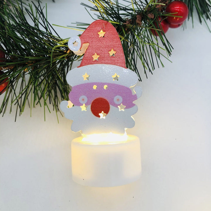 Electronic LED Christmas Candle Lamps - Set of 10 – Adorable Santa, Snowman &amp; Tree Night Lights for Festive Home, Party, &amp; Garden Décor
