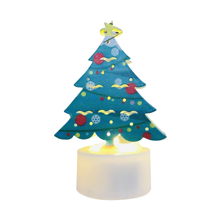 Electronic LED Christmas Candle Lamps - Set of 10 – Adorable Santa, Snowman &amp; Tree Night Lights for Festive Home, Party, &amp; Garden Décor