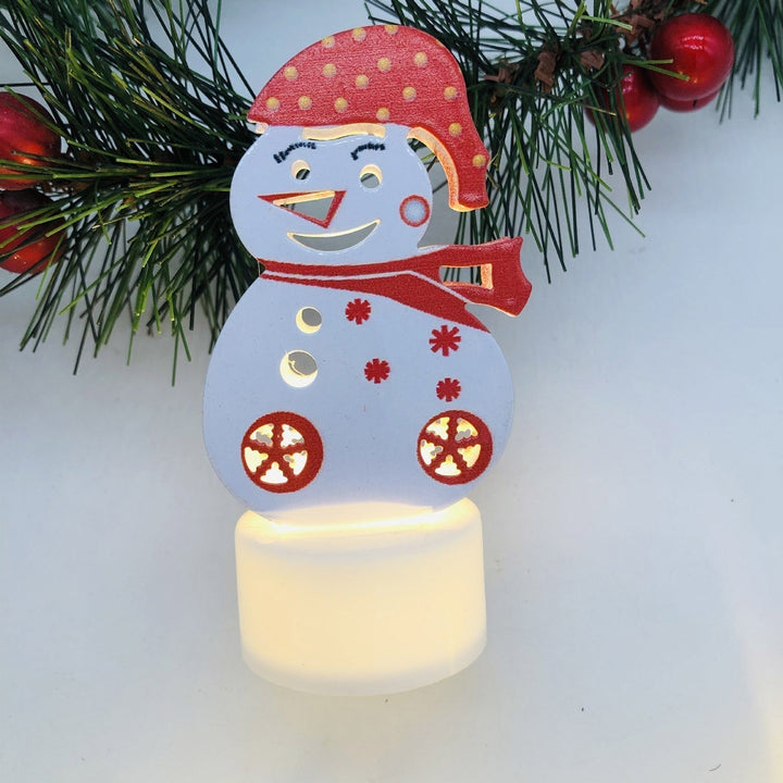 Electronic LED Christmas Candle Lamps - Set of 10 – Adorable Santa, Snowman &amp; Tree Night Lights for Festive Home, Party, &amp; Garden Décor