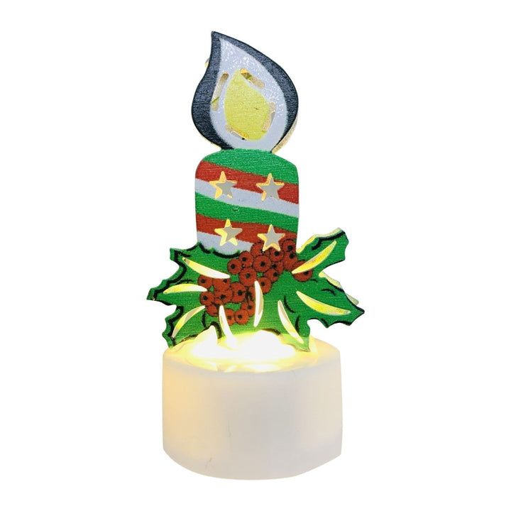 Electronic LED Christmas Candle Lamps - Set of 10 – Adorable Santa, Snowman &amp; Tree Night Lights for Festive Home, Party, &amp; Garden Décor