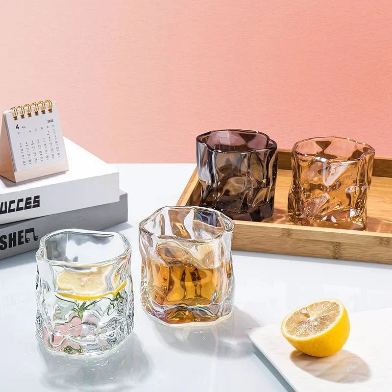 BowLift | Elegant Glacier Ripple Whisky Glass