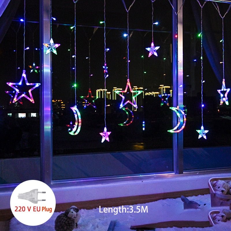 Fairy light string with heart-shaped design