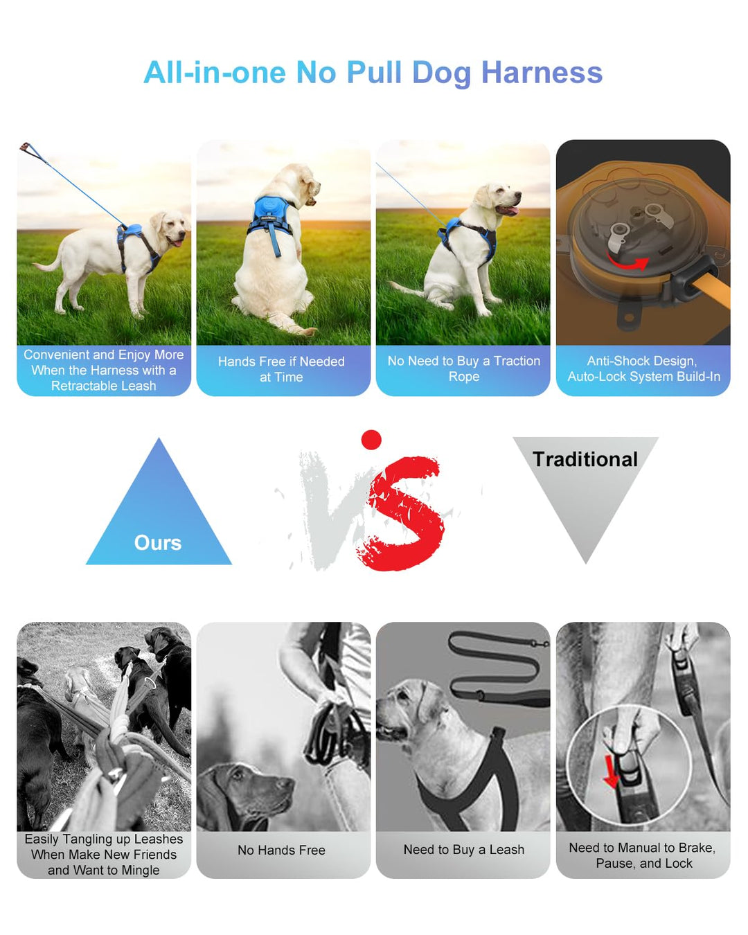BowLift | mamymarket™ - Dog Harness and Retractable Leash Set All-in-One